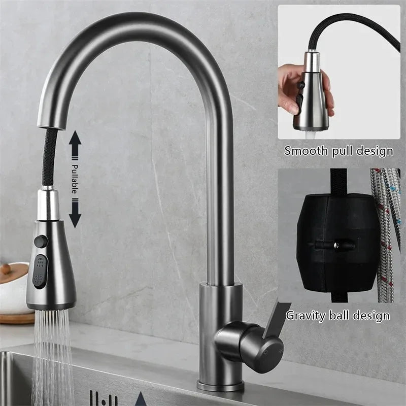Kitchen Faucets 304 stainless steel Stream Sprayer Head with Hot & Cold