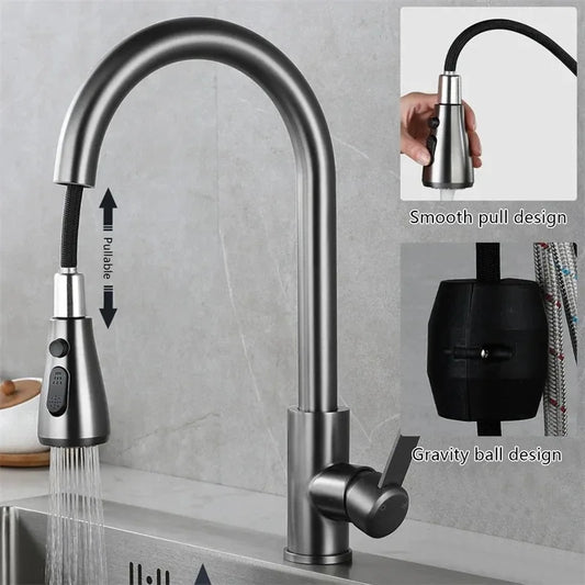 Kitchen Faucets 304 stainless steel Stream Sprayer Head with Hot & Cold