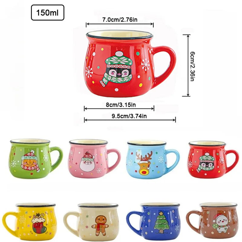 150ML Ceramic Christmas Mugs for Office or Home use. Best for Gifts