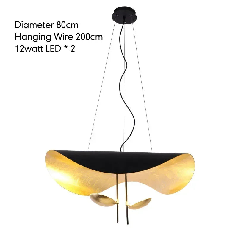 Modern Minimalist Flying Shuttle Hat LED Chandelier for Living Room & Bedroom Pendant Lamp. Art Home Decor Lighting Fixtures