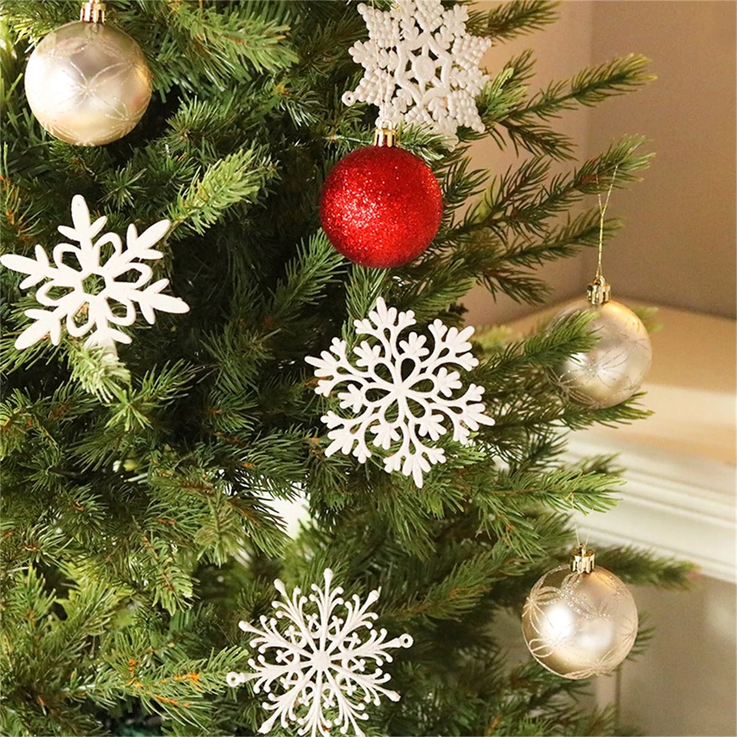 40pcs Christmas Snowflakes Xmas Tree Hanging Winter  Decoration