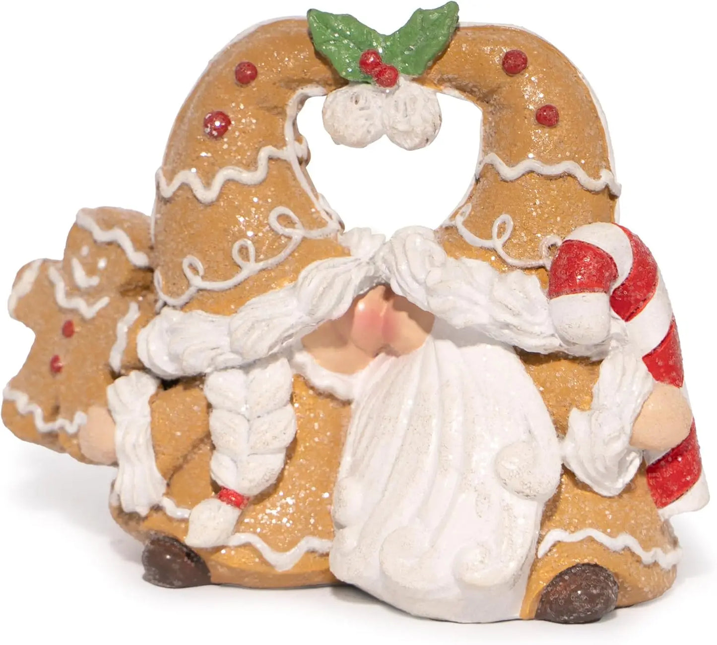 Christmas Gingerbread Gnome Decoration, Elf Figurines Winter Decor