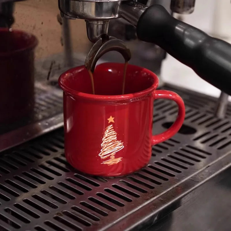 Big Red Christmas Ceramic Mug for Holiday Gifts