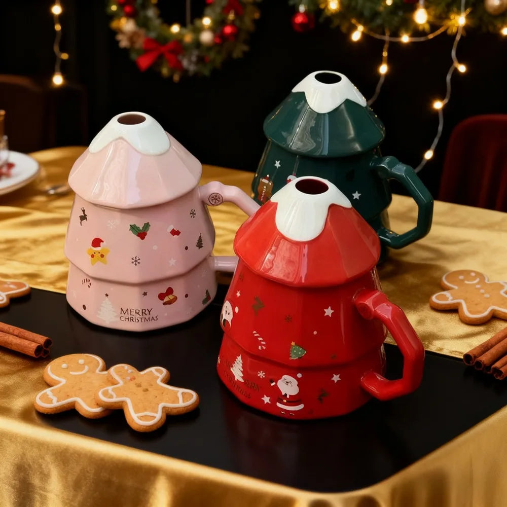 Christmas Tree Ceramic Mug Perfect for Morning Holiday Coffee or Tea
