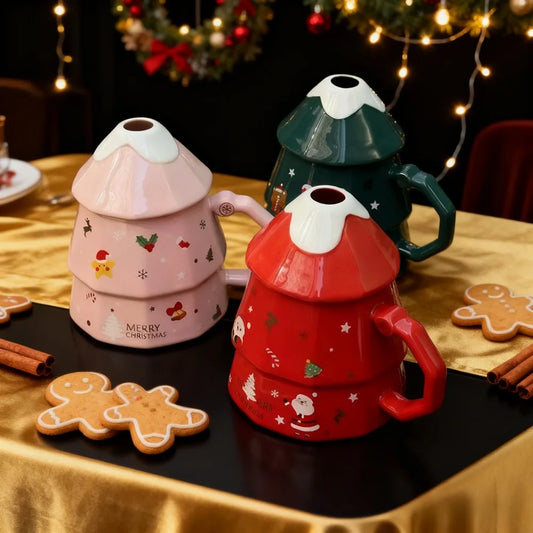 Christmas Tree Ceramic Mug Perfect for Morning Holiday Coffee or Tea
