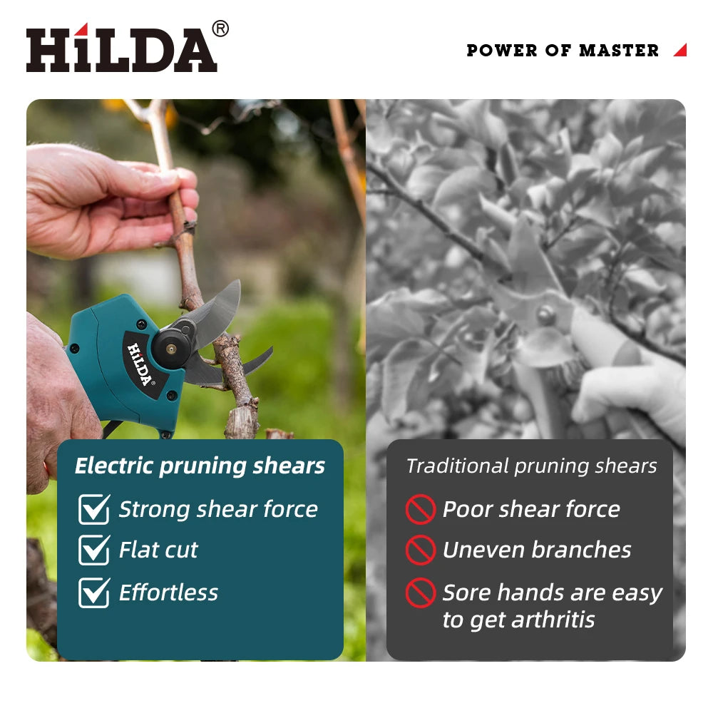 HILDA Brushless Electric Pruning Shears 500W
