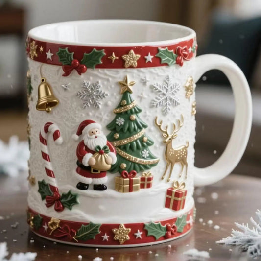 Christmas Coffee Cups, Breakfast Cup, Tea Mugs for Morning Routine with Christmas design