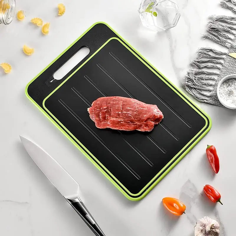 Double-Sided Cutting Board Stainless Steel and Wheat Straw Chopping Board Non-Slip