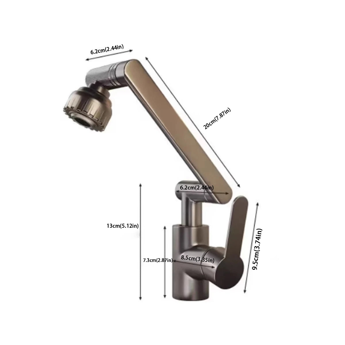 ABS Modern 360 Degree Swivel Kitchen Robotic Arm Faucet with Soft Bubble/shower Dual Mode Flexible Adjustment