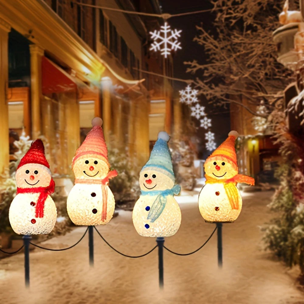 Snowman solar lights, outdoor lighting for gardens and lawns, suitable for Christmas decoration