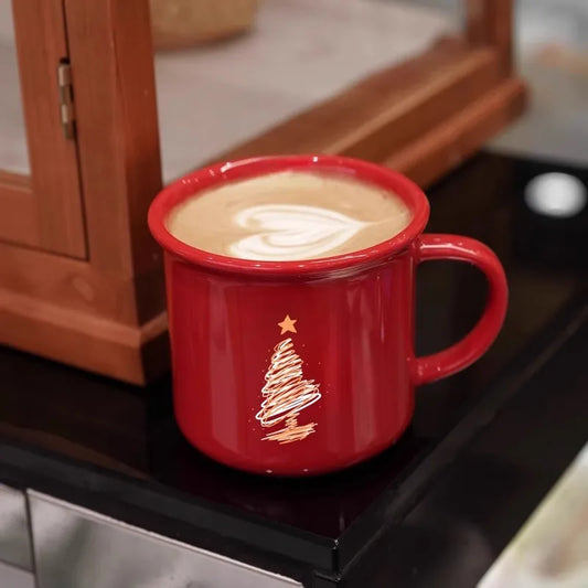 Big Red Christmas Ceramic Mug for Holiday Gifts