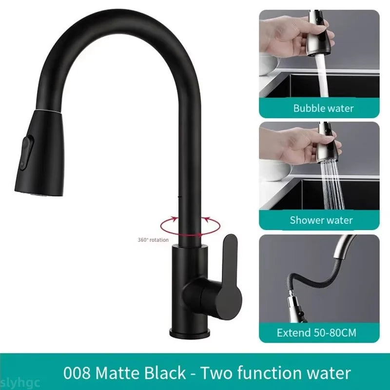 High-quality Stainless Steel Kitchen Basin Sink Vegetable Wash Tank Rotatable Pull-Out Extendable