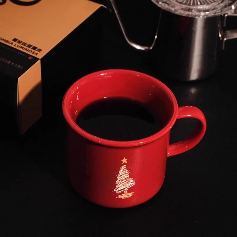 Big Red Christmas Ceramic Mug for Holiday Gifts