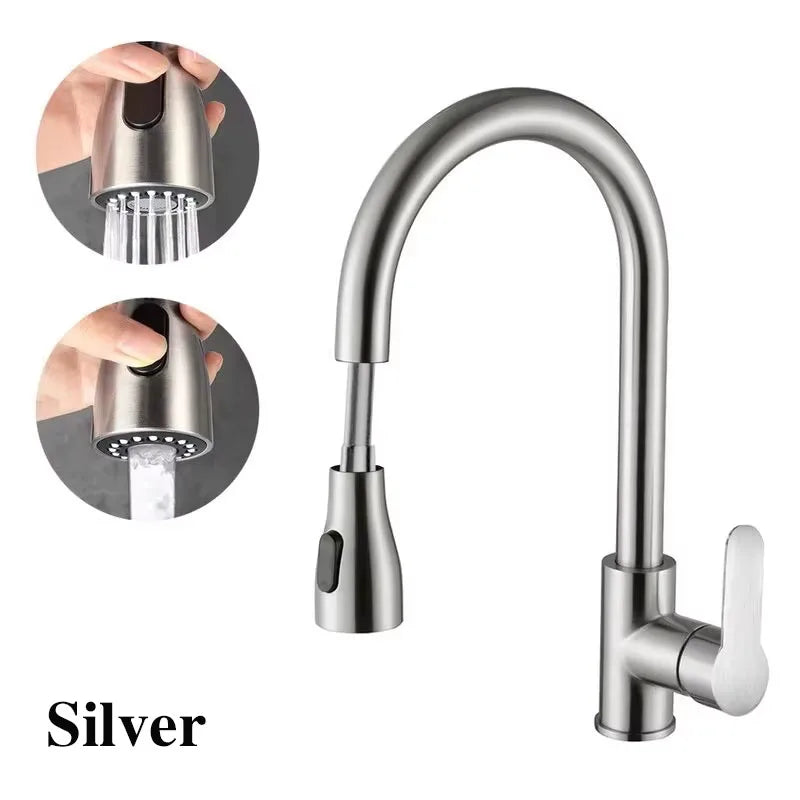 High-quality Stainless Steel Kitchen Basin Sink Vegetable Wash Tank Rotatable Pull-Out Extendable