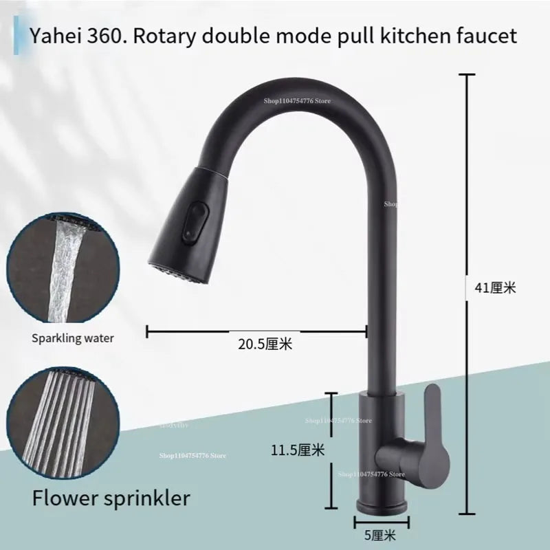 High-quality Stainless Steel Kitchen Basin Sink Vegetable Wash Tank Rotatable Pull-Out Extendable