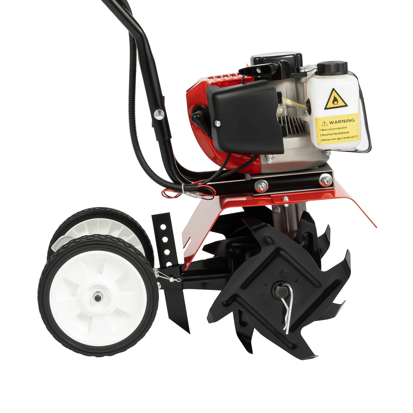 52CC Farm Cultivator Scarifier Garden Tiller, Gasoline powered Farming Cultivation Tool, Soil Loosening 4 Blades 1700W for Farmlands