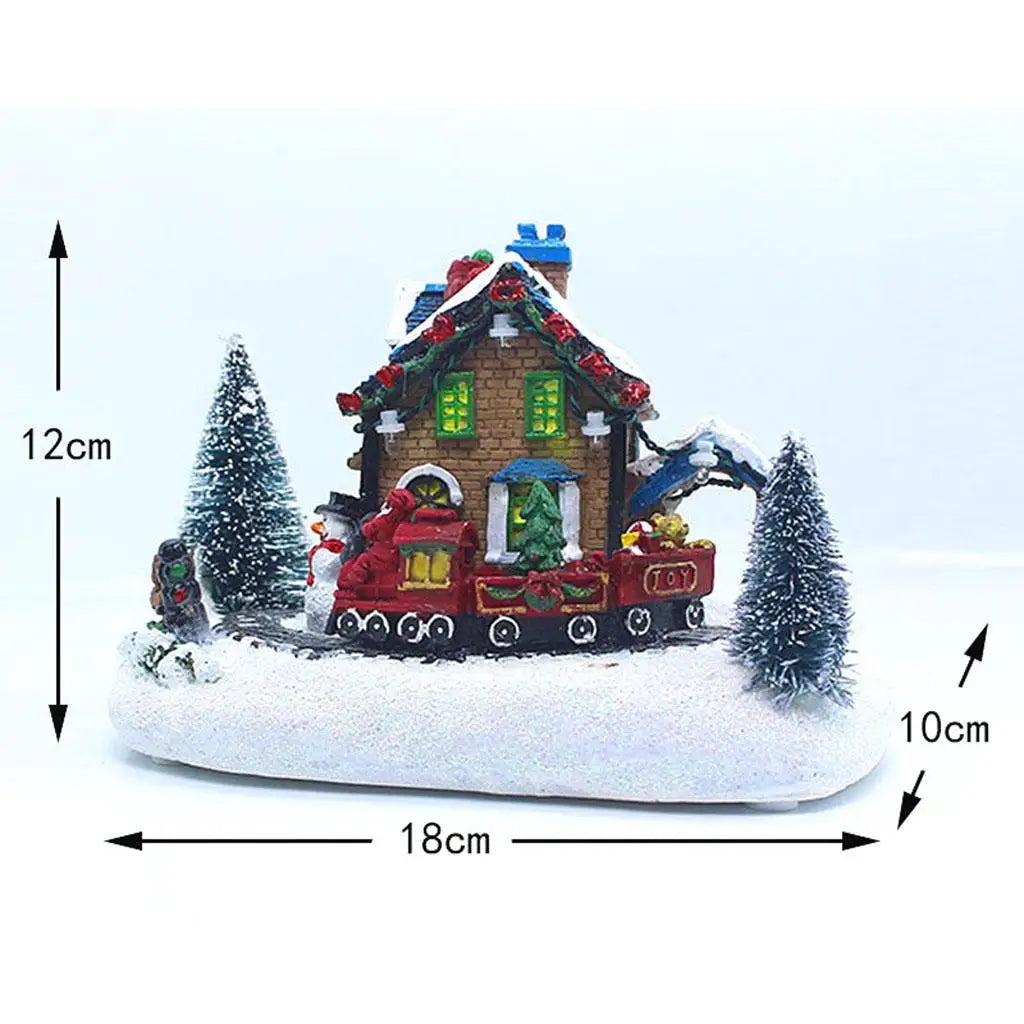 Christmas House Village Farmhouse Light Up LED Snow Buildings Santa