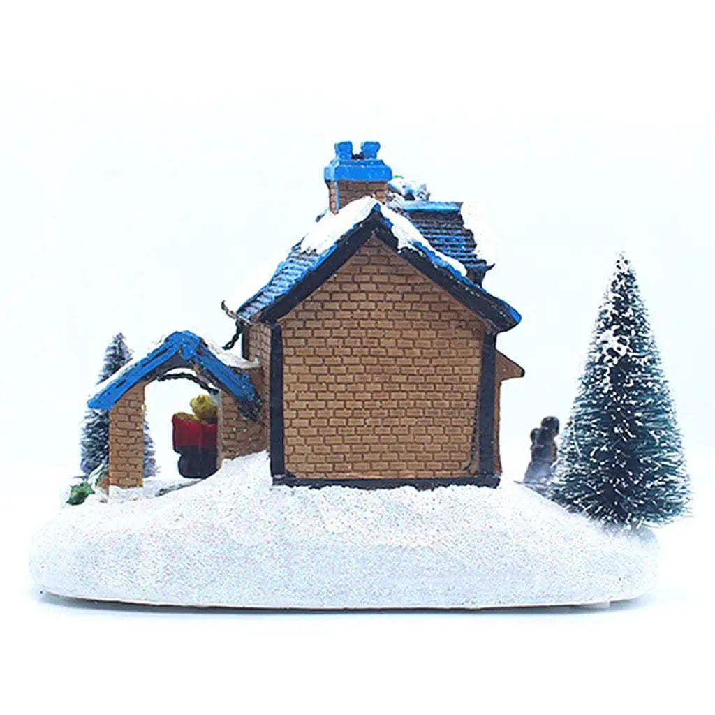Christmas House Village Farmhouse Light Up LED Snow Buildings Santa