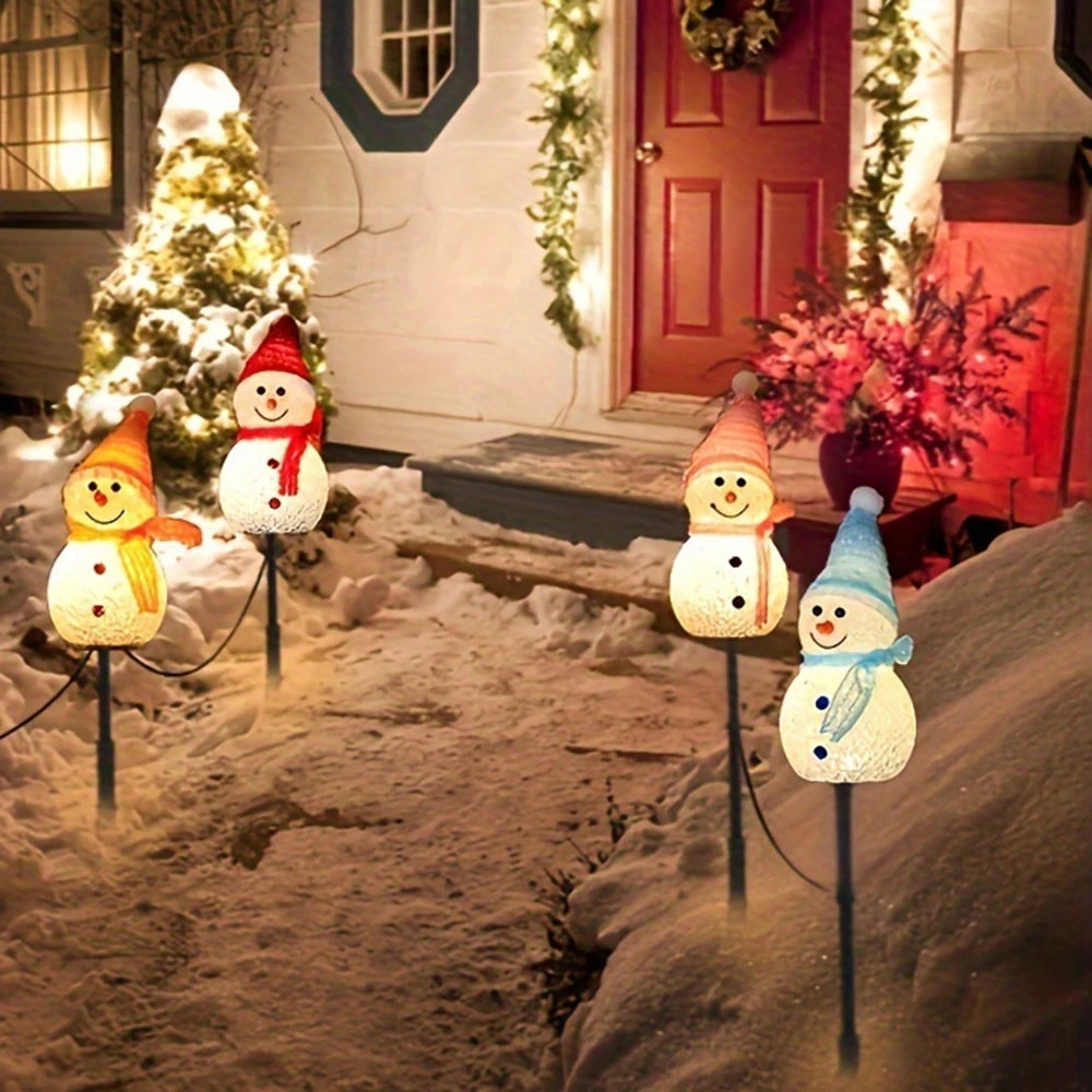 Snowman solar lights, outdoor lighting for gardens and lawns, suitable for Christmas decoration