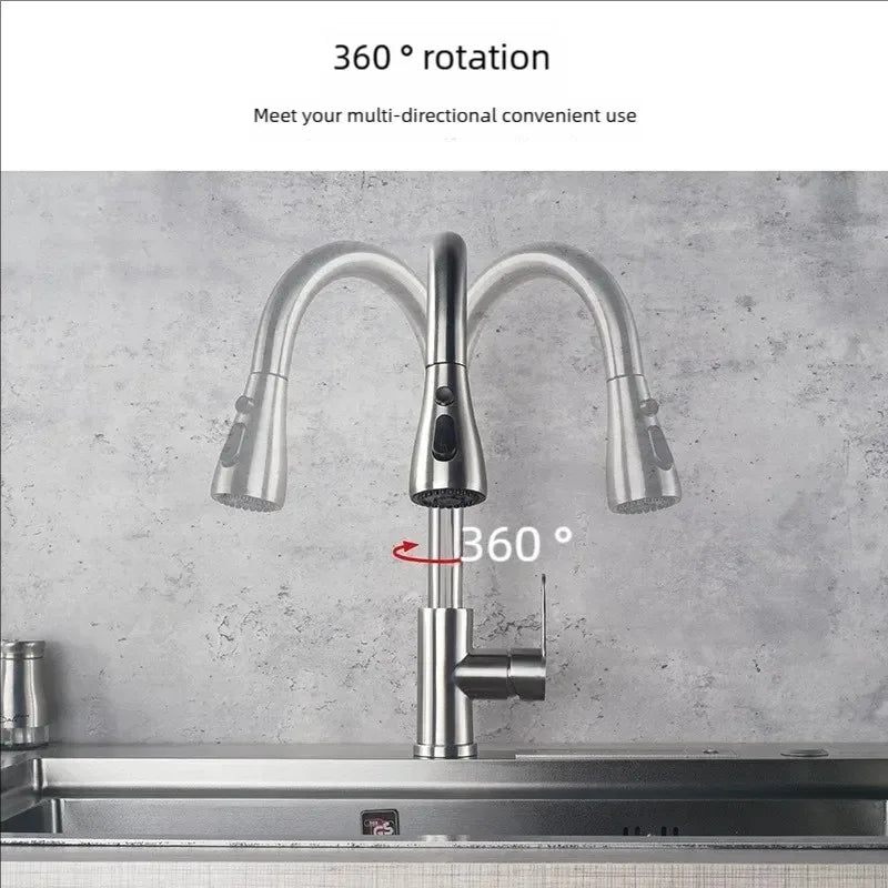 Kitchen Faucets 304 stainless steel Stream Sprayer Head with Hot & Cold
