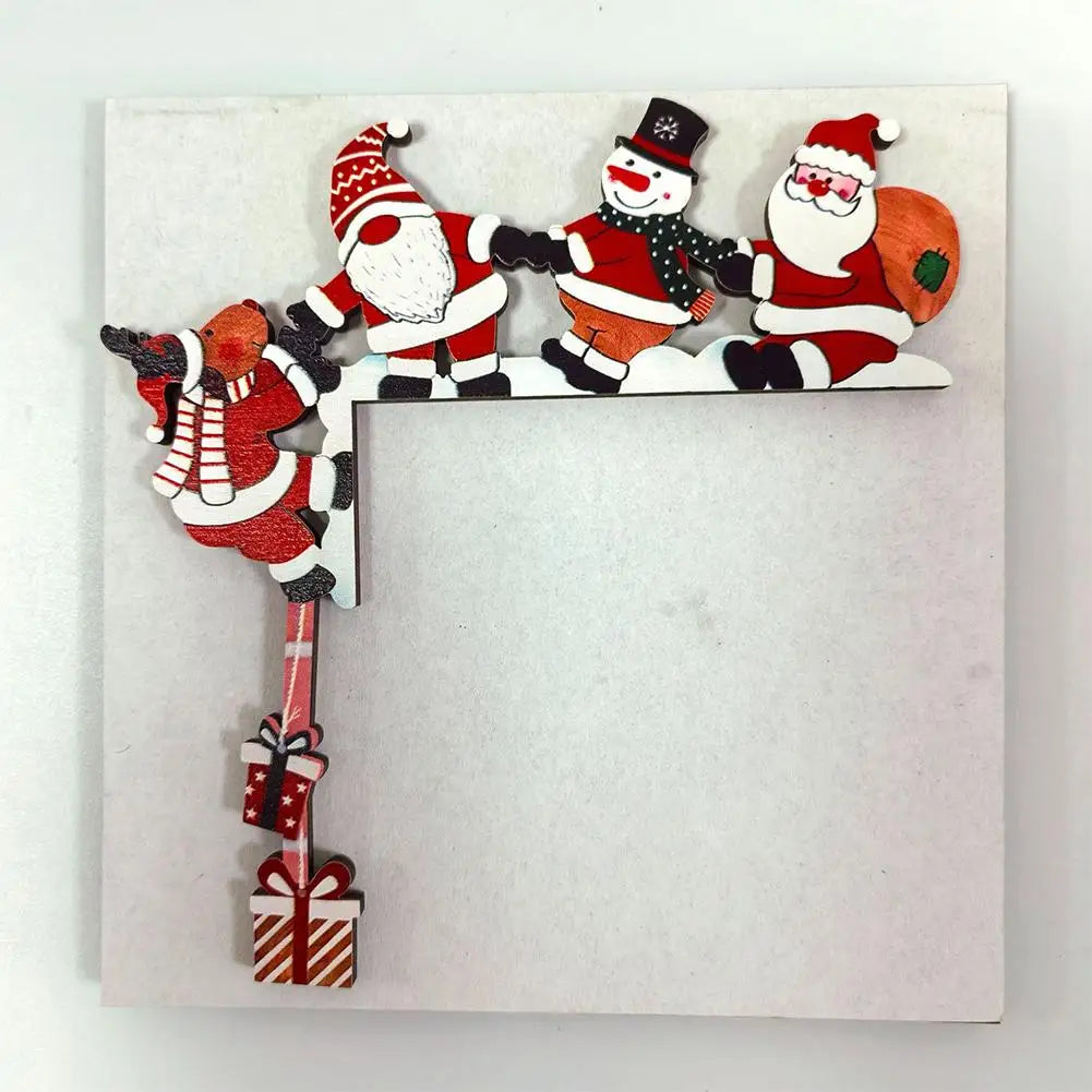 Wood Santa Christmas Door Corner, Snowman & Reindeer Decor