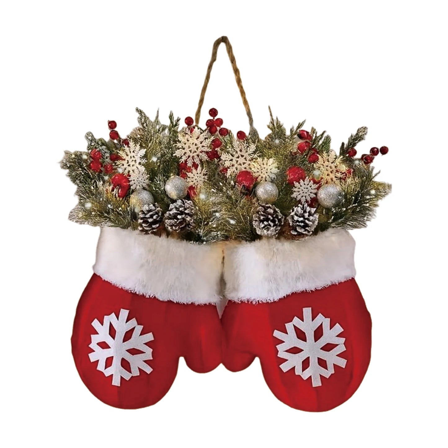 2025 Christmas Garland Creative Glove Shaped Door & Gate Decoration