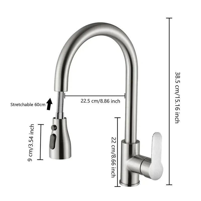 Kitchen Faucets 304 stainless steel Stream Sprayer Head with Hot & Cold
