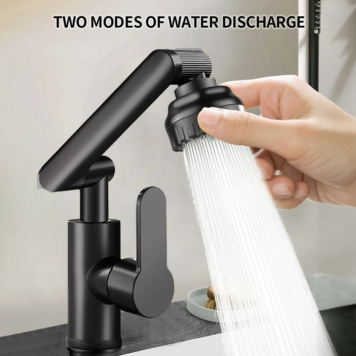 ABS Modern 360 Degree Swivel Kitchen Robotic Arm Faucet with Soft Bubble/shower Dual Mode Flexible Adjustment