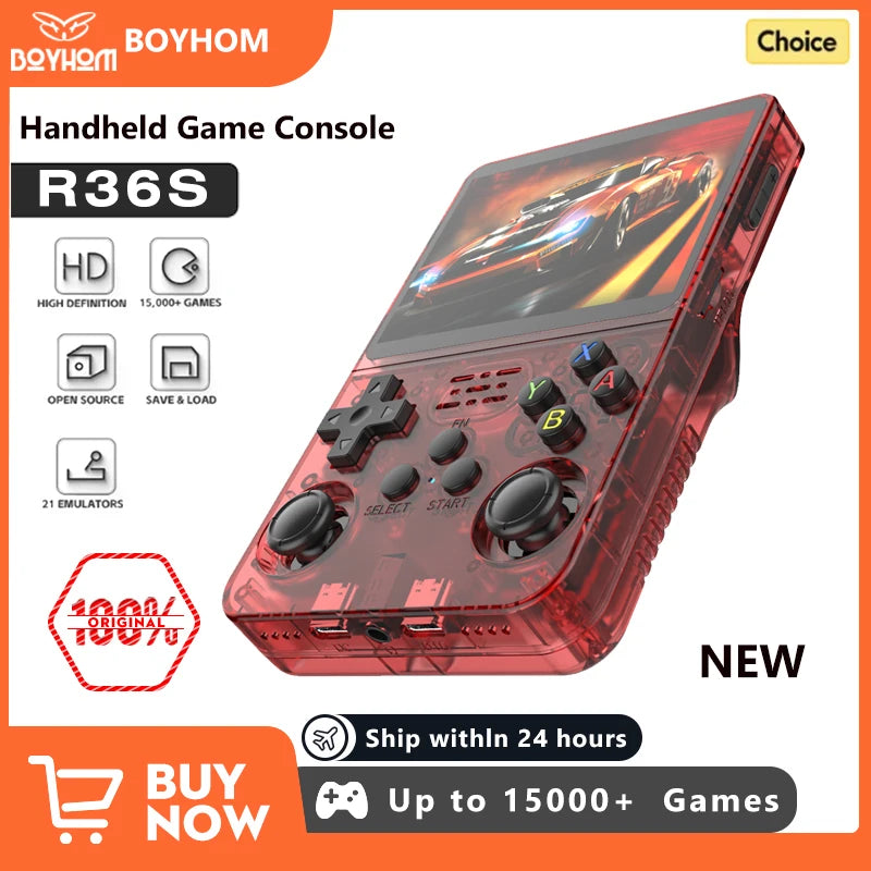 NEW R36S Retro Handheld Game Console Linux System 3.5 Inch IPS Screen Portable Pocket Video Player 64GB 128GB