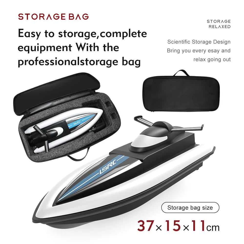 2.4G LSRC-B8 RC High Speed Racing Boat. Waterproof Rechargeable Remote Control Speedboat Toys for boys 14Y+