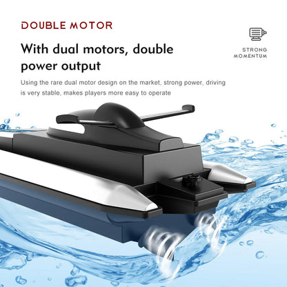 2.4G LSRC-B8 RC High Speed Racing Boat. Waterproof Rechargeable Remote Control Speedboat Toys for boys 14Y+