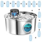 Stainless Steel Wireless Cat Water Fountain. Automatic Pet Drinking with Motion Sensor Water Dispenser Accessories filter