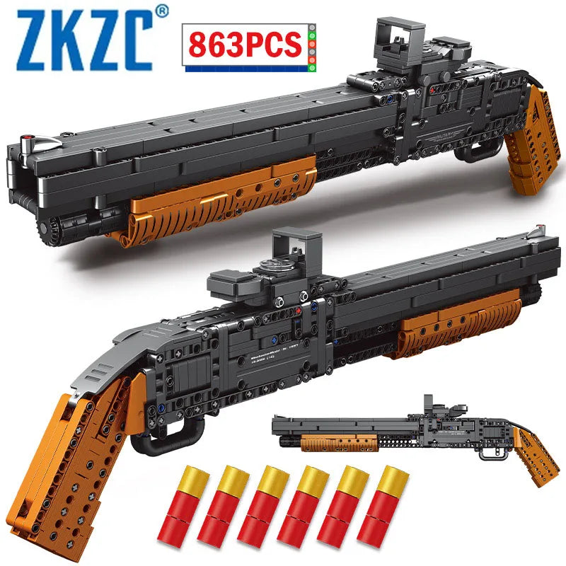 ZKZC WW2 Military Weapon Shotgun Sniper Rifle Children Toys Gifts
