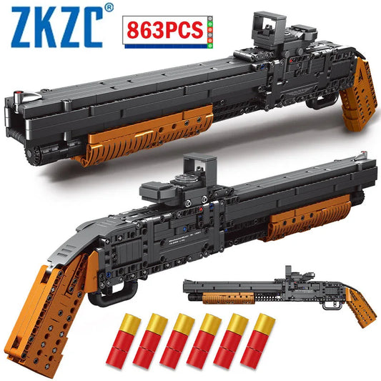 ZKZC WW2 Military Weapon Shotgun Sniper Rifle Children Toys Gifts
