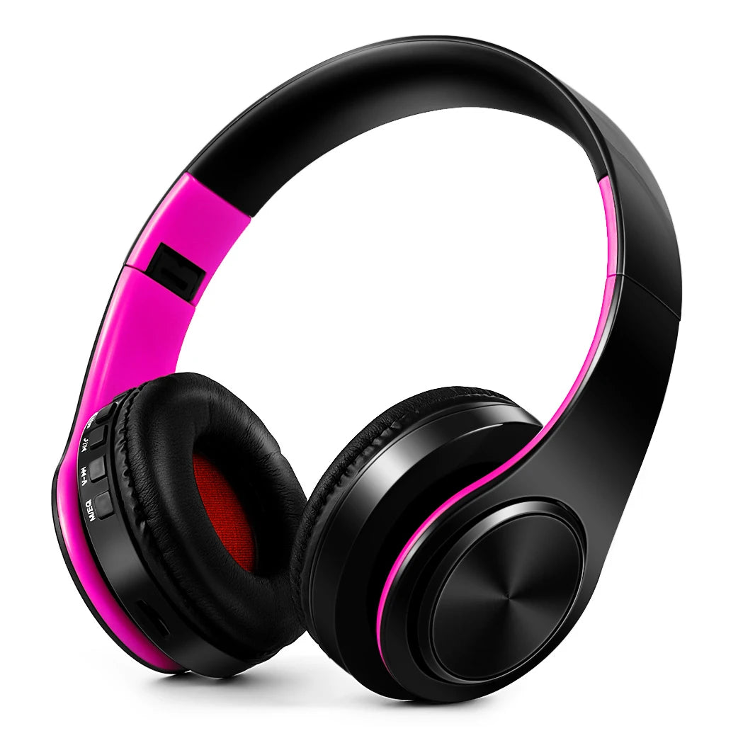 Black &Gold Wireless Headphones.  Stereo Headset for Gaming with Built-in MIC. Universal for Android and iOS