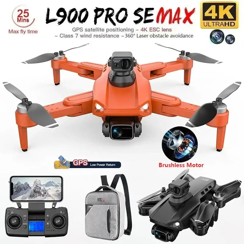 L900 Pro SE MAX GPS Drone 4K Professional Dual HD Camera 5G WIFI 360° Obstacle Avoidance Brushless Motor Rc FPV Quadcopter Drone