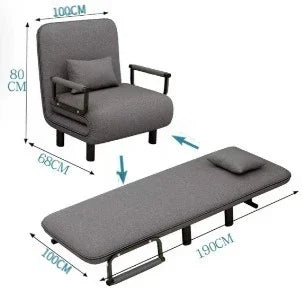 Modern folding sofa bed with with armrest for small apartment