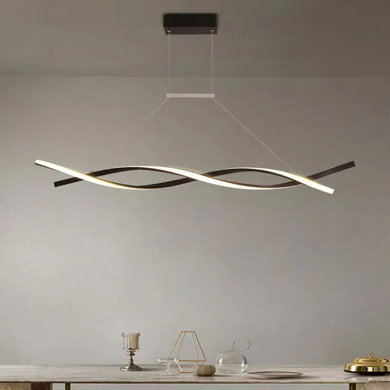 Minimalist LED Chandelier for Dining Room. Modern Geometric Kitchen Pendant Light Simple Home Decor