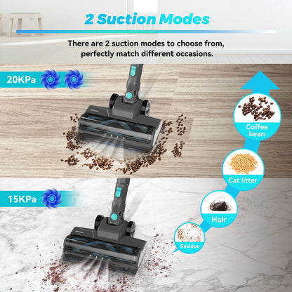 YISORA N300 Cordless Upright Vacuum Cleaner, 20Kpa Ultra Lightweight Stick Vacuum