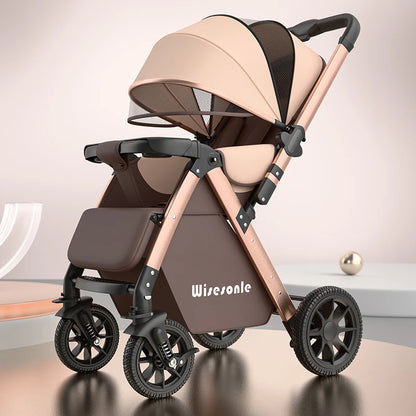 Upgraded Baby Strollers can Sit and Lie Down, High Landscape Lightweight Folding Two-way Stroller Children Stroller