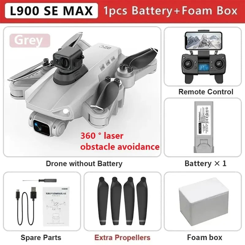 L900 Pro SE MAX GPS Drone 4K Professional Dual HD Camera 5G WIFI 360° Obstacle Avoidance Brushless Motor Rc FPV Quadcopter Drone