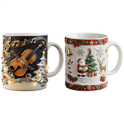 Christmas Coffee Cups, Breakfast Cup, Tea Mugs for Morning Routine with Christmas design