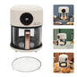 6-in-1 Functions Airy Fryer, 4.2L 1200W Glass Air Fryer, 360° Viewable, Digital Display, Adjustable Temp 80~200℃