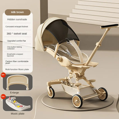 Ultra-lightweight, High Landscape, Three-speed Adjustable & Two-way One-touch Folding Baby Walking Stroller