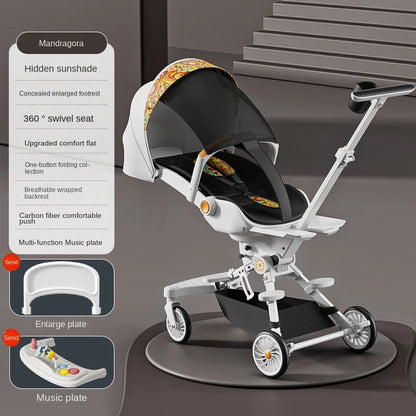 Ultra-lightweight, High Landscape, Three-speed Adjustable & Two-way One-touch Folding Baby Walking Stroller