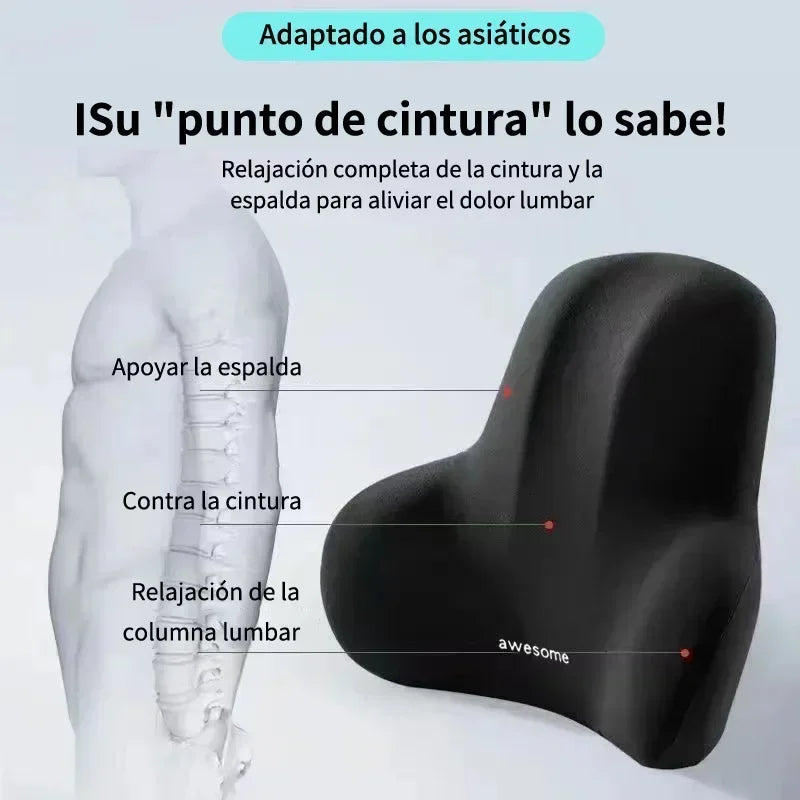 Memory Foam Lumbar Back Cushion for Car, Office, Gaming Chairs and Postpartum Waist Support Multi Functional Pain Relief Pillow