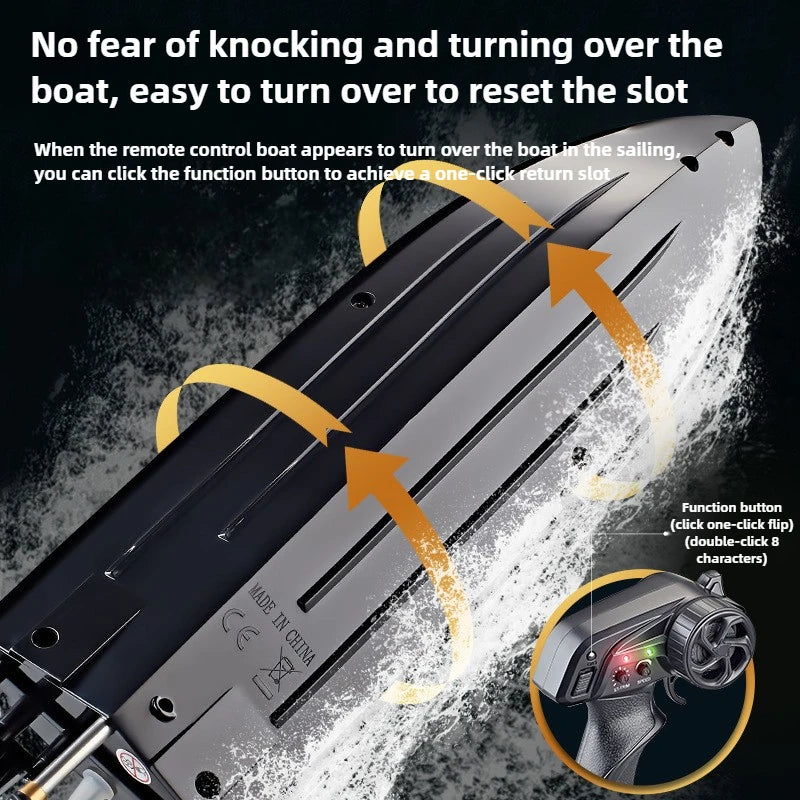 Children 2.4GHz RC Speedboat Toys. 25km/h Waterproof High Speed Electric Remote Control Racing Boat