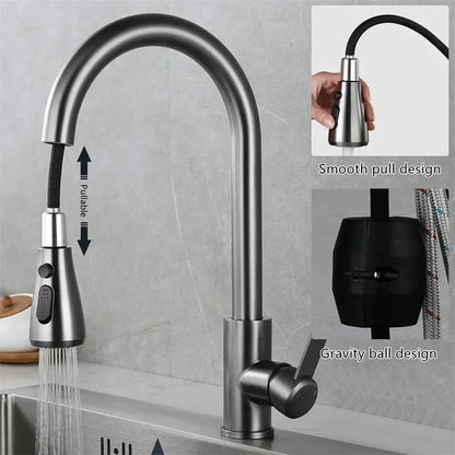 Kitchen Faucets 304 stainless steel Stream Sprayer Head with Hot & Cold