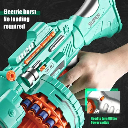 B Nerfs Gun Toy Children's Electric Continuous Shooting Gatling Gun. Suction Cup Soft Bullet BB Gun Juguetes for Kids Gift