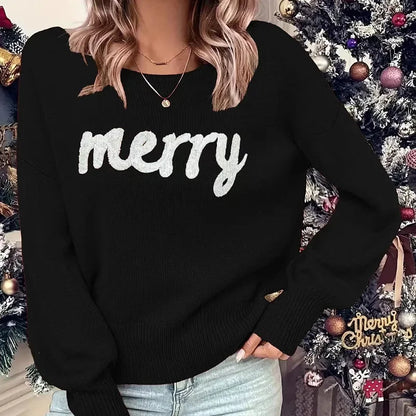 2025 Knit Women Christmas Sweater. Loose Pullover Female Jumper Soft Elegant New Year Trendy Xmas Sweater